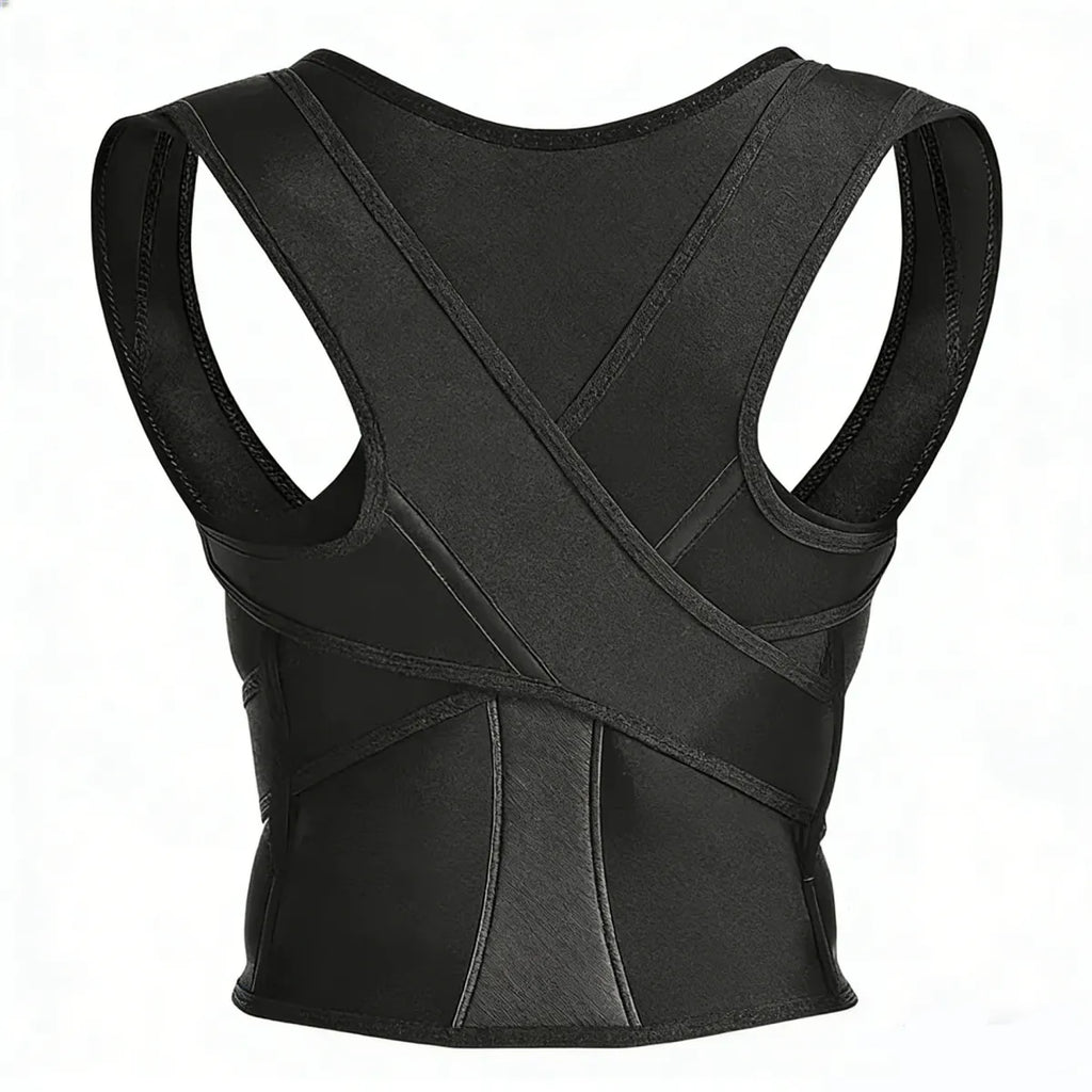 Discreet adjustable posture corrector for women upper back support brace under clothes. Full back support posture corrector belt adjustable lumbar brace for lower and upper back