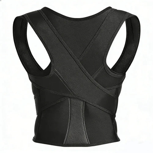 Discreet adjustable posture corrector for women upper back support brace under clothes. Full back support posture corrector belt adjustable lumbar brace for lower and upper back